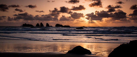 Bandon Sunset with Fluffy Clouds