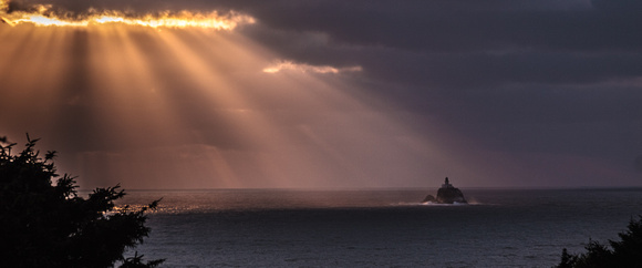 Rays of Sunlight on Tillamook Head Lighthouse